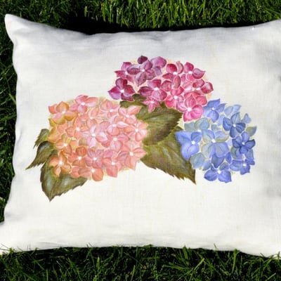 Hortensias de Bretagne sur coussin