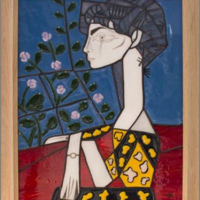 Tableau - fusing, grisaille, Tiffany